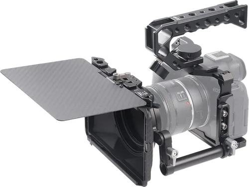 Miniatura 7 de FocusFoto Jaula de cámara para cámara sin espejo Canon EOS R6 Mark II, equipo estabilizador de aleación de aluminio con zapata fría y tornillo