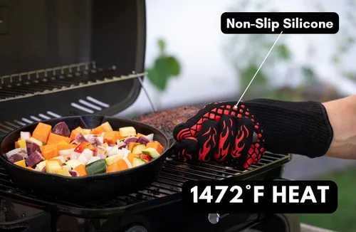 Miniatura 4 de Guantes de barbacoa, termómetro digital de carne y garras de barbacoa para triturar carne - Gran juego de accesorios de herramientas para ahumar