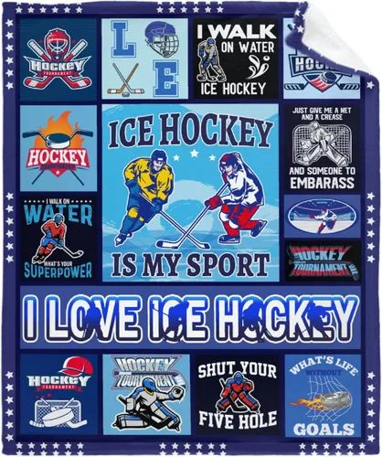 Miniatura 13 de Regalos personalizados de hockey sobre hielo para adolescentes, niños y niñas, mantas de franela premium personalizadas para amantes del hockey
