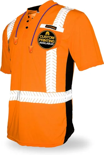KwikSafety - Camisas de seguridad de manga corta premium [collares de lujo] Clase 2 Hi Vis Camisas para hombres ANSI OSHA Camisas de alta