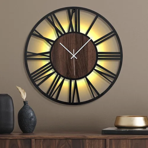 Miniatura 13 de Reloj de pared grande de 20 pulgadas de metal con voz y sensor de luz nocturna, luz en la oscuridad, silencioso, sin tictac, funciona con batería