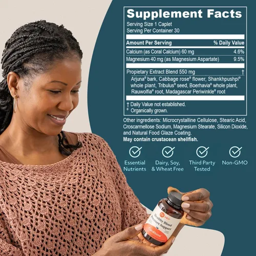 Miniatura 3 de ruved Carditone - Suplemento natural de salud cardíaca para mujeres y hombres, fórmula BP, apoyo cardíaco holístico con raauwolfia, arjuna, calcio
