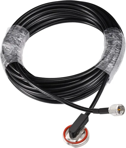 Miniatura 6 de Eightwood Cable de extensión NMO RG58 macho para montaje de antena a mini-UHF de 16.4 pies para radio móvil CB bidireccional, antena de radio