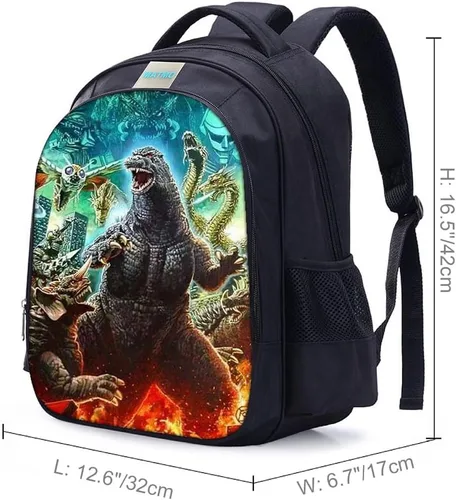 Miniatura 2 de MATMO Juego de mochila y lonchera de dinosaurio monstruo para niños, juego de mochila de dinosaurio 23-8
