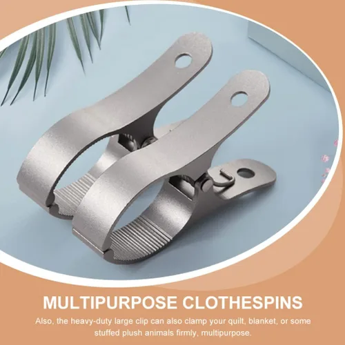 Miniatura 9 de Zerodeko Clips de alta resistencia, 2 clips para toallas de playa, resistentes al viento, abrazaderas de edredón de aleación de aluminio, clips