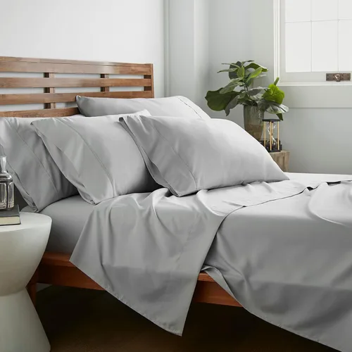 Miniatura 22 de American Home Collection - Juego de sábanas y fundas de almohada estampadas de 6 piezas, con 14 pulgadas de caída; sábanas de microfibra con doble