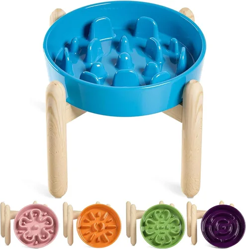Miniatura 9 de LE TAUCI Cuencos para perros de cerámica de alimentación lenta, cuenco de alimentación lenta de 1.5 tazas para razas pequeñas y medianas, cuenco
