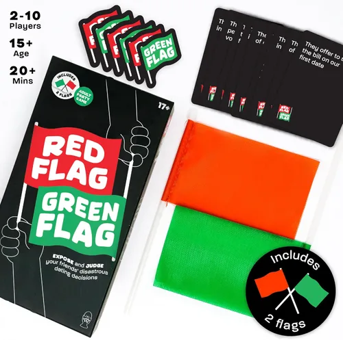 Miniatura 2 de Lucky Egg - Divertido Juego de Fiesta con Banderas Rojas y Verdes - Juzga las Decisiones de Citas de tus Amigos - 230 Preguntas Diversas - Juego