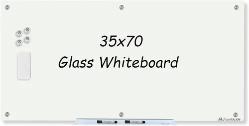 Miniatura 9 de Pizarra blanca magnética de vidrio negro, pizarra de borrado en seco de vidrio negro de 4 x 3 pies, pizarra blanca de vidrio templado sin marco