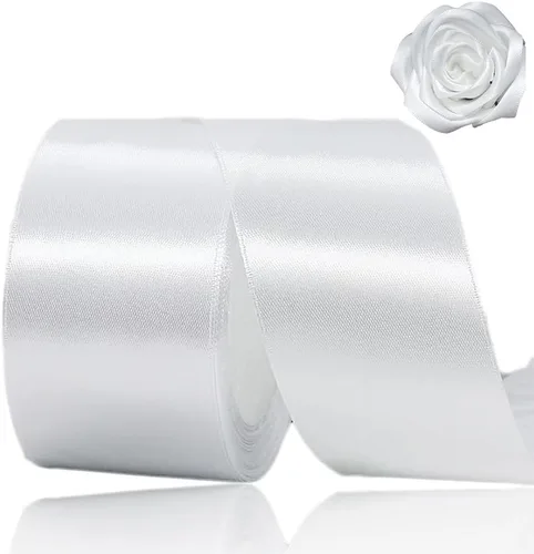 Miniatura 7 de Cinta beige de 1-1/2 pulgadas x 25 yardas, cinta de satén marfil de tela de color sólido para manualidades, coronas, fiesta de boda, Navidad, lazos