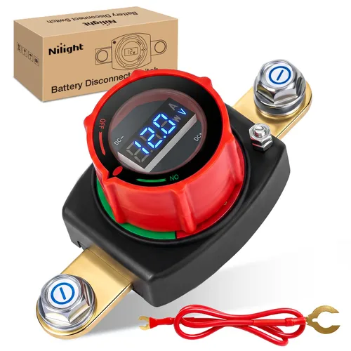 Miniatura 23 de Nilight Battery Disconnect Switch with Waterproof Key and Cover 12V 24V On Off Battery Master Isolator Cut Off Power Kill Switch for Car Marine Boat
