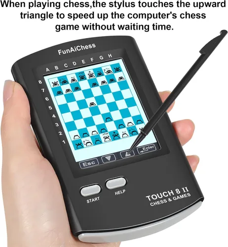 Miniatura 3 de Tablero de Ajedrez Electrónico de Mano 8 en 1 Juego de Computadora de Ajedrez Táctil Ai Chess Up Juego de Ajedrez Electrónico Inteligente