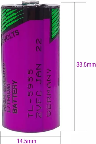 Miniatura 3 de 2 baterías TL-5955 2/3AA 3.6V 1650mAh para Tadiran TL5955 3.6V TL-4955, SL-761, TL-2155, TL-5155, SL-361, Xeno XL-055F, PLC ER14335, batería