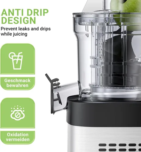 Miniatura 6 de AMZCHEF Cold Press Juicer, Juicers Machines - 3.2" Large Feed Chute for Whole Fruits & Vegetables, Stainless Steel Slow Masticating Juice Easy to