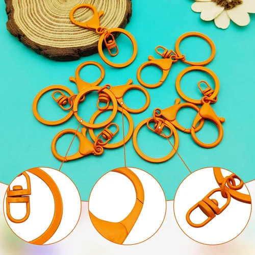 Miniatura 4 de 30 llaveros con cierre de langosta para fabricación de joyas, broches de metal giratorios con cierres giratorios, clips de gancho, anillo de llavero
