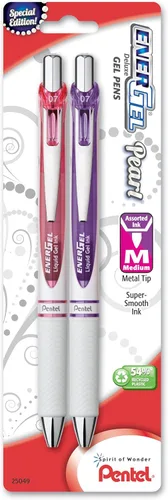 Pentel EnerGel Deluxe RTX - Bolígrafo retráctil de gel líquido Rosado Violeta