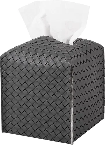 Miniatura 21 de Funda para caja de pañuelos de piel sintética, estuche cuadrado para pañuelos faciales, dispensador de papel facial para baño, encimera de tocador