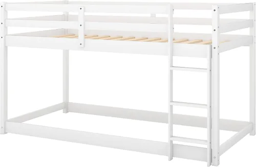 Miniatura 7 de SOFTSEA Litera baja con escalera individual sobre cama individual Blanco