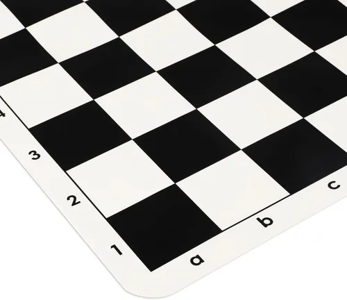 Miniatura 6 de Tablero de ajedrez para torneos, alfombrilla de silicona de 20 pulgadas, cuadrados blancos y negros