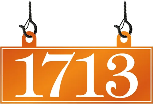 Miniatura 12 de Placa de dirección colgante – Letrero de número de casa, letrero de dirección, números de dirección para buzón exterior, lámpara, poste de luz, 2
