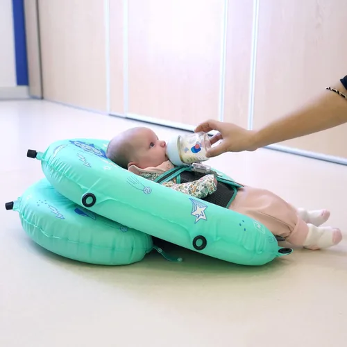 Miniatura 6 de Mambobaby - Flotador infantil autoinflable con toldo para piscina, cama flotante plegable/comprimible para bebé, flotador de natación para niños