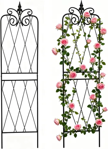 Garden Enrejado para plantas trepadoras, 59 x 15 pulgadas, enrejados de metal inoxidables para plantas trepadoras al aire libre, estructuras de