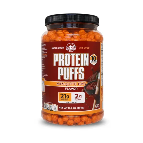 Twin Peaks Protein Puffs - (Barbacoa de Mezquite), Apto para Keto, Aperitivo Bajo en Carbohidratos (300g, 21g de Proteína, 2g de Carbohidratos