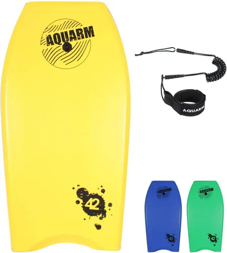 Miniatura 14 de Bodyboard con correa de muñeca, 33 pulgadas/37 pulgadas/42 pulgadas tablero de cuerpo ligero con núcleo EPS y superficie inferior lisa de alta