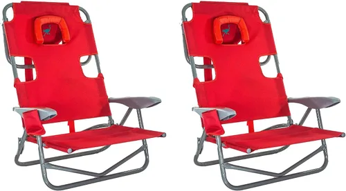 Miniatura 18 de Ostrich On-Your-Back - Silla de playa reclinable de 5 posiciones (paquete de 2)