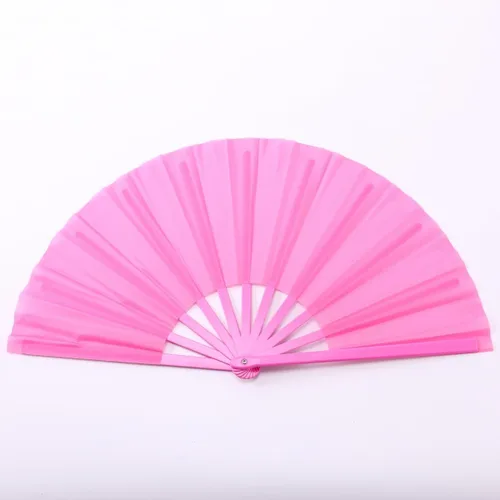 Miniatura 13 de Ventilador grande de plástico de 13 pulgadas para baile de línea, abanicos de mano para mujer, plegables, exteriores, bodas, fiestas (negro)