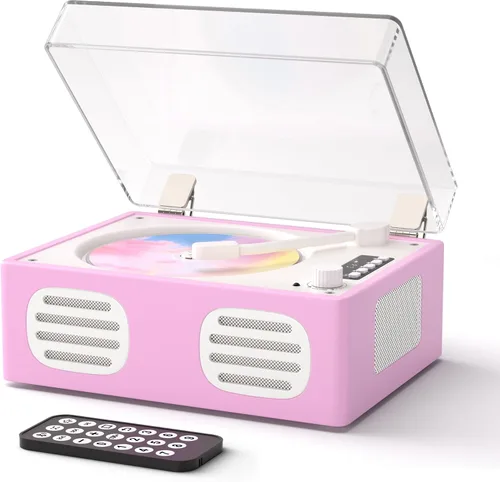 Reproductor de CD portátil de entrada/salida Bluetooth, reproductor de CD retro con altavoces de alta fidelidad, lindos reproductores de CD