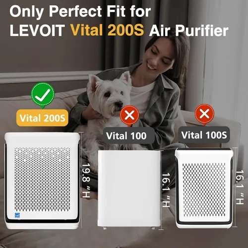 Miniatura 3 de Vital 200S-P Filtro de repuesto para removedor de humo LEVOIT Vital 200S Vital 200S-P purificador de aire, V-ital 200S-RF-SR (LRF-V201-BUS), azul