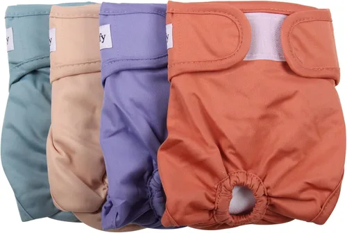 Vecomfy - Pañales reutilizables para perras de tamaño mediano, (paquete de 4) pañales grandes para perros absorbentes fáciles para orinar, en celo,