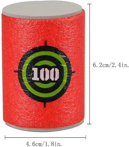 Miniatura 2 de Dreampark Objetivo de dardos de bala para Nerf N-Strike Elite Series Blasters 24 piezas de material EVA suave (rojo)