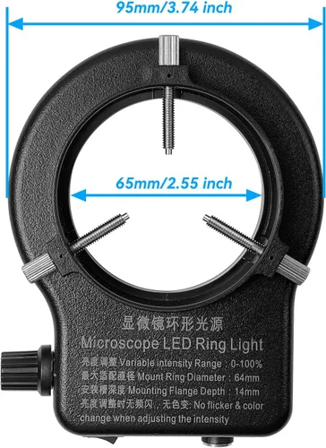 Miniatura 4 de 144 64 Iluminación LED de anillo de luz para microscopio estéreo, lámpara de luz de anillo ajustable industria, monocular, binocular, soldadura 64