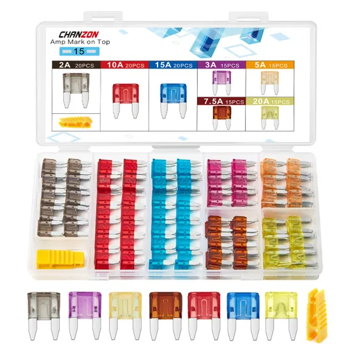 Miniatura 10 de Chanzon Kit surtido de fusibles de hoja estándar con certificación UL ATC ATO APR 10 valores 5 cada uno: 2A, 3A, 5A, 7.5A, 10A, 15A, 20A, 30