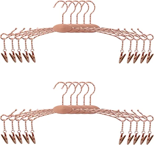 Miniatura 4 de Perchero de metal para ropa interior, perchas duraderas para ropa interior con clips, para exhibición de tienda de lencería, 10 piezas