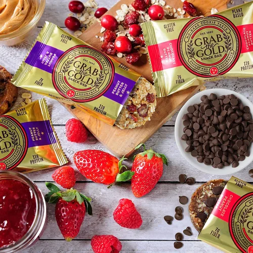Miniatura 7 de Grab The Gold Barras de proteína de mantequilla de maní y chocolate 0.43 oz de proteína a base de plantas, avena orgánica, sin gluten, veganas