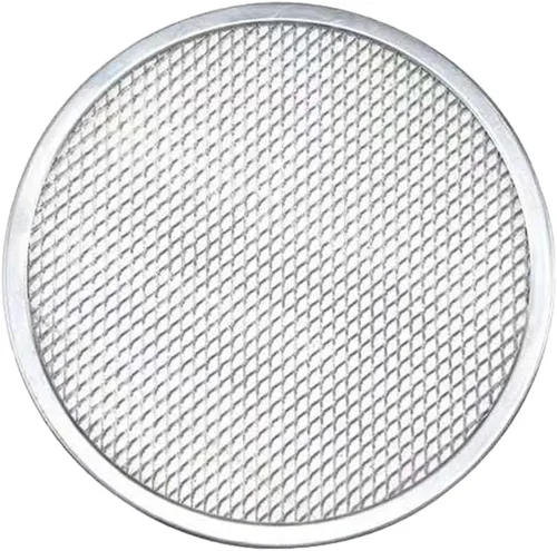 Miniatura 10 de Bandeja de pizza de aluminio para hornear Bandeja de pizza para uso en horno, bandeja sin costuras para pizza casera y hornear