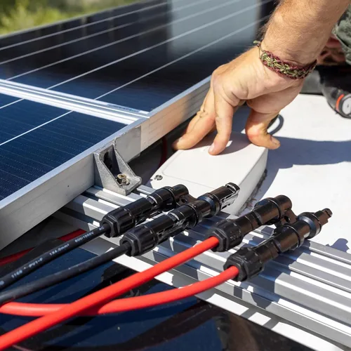 Miniatura 6 de Conector de panel solar de 2 a 1 2 vías, divisor de panel solar de 1000 V FMM+MFF rama en Y, conectores paralelos para conexión paralela entre 2 a 1