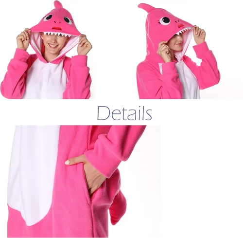 Miniatura 4 de Pijama unisex para adultos, disfraz de tiburón azul de animal