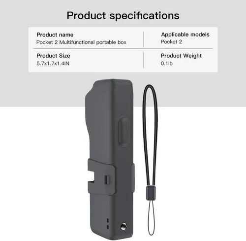 Miniatura 4 de Funda protectora compatible con DJI Osmo Pocket 2 con ranura para tarjeta TF de repuesto extra, bolsillo OSMO portátil duro, 2 fundas de transporte