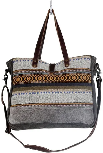 Miniatura 4 de Myra Bag Bolso de fin de semana rústico algodón y cuero reciclados S-2801, Varios