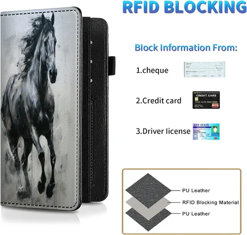 Miniatura 154 de Funda para chequera para hombres y mujeres, cartera de cuero RFID con ranuras para tarjetas de crédito, soporte de cheques duplicados personales