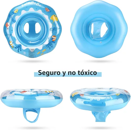 Miniatura 6 de Flotador inflable de natación para bebé con asiento de seguridad, juguetes divertidos para piscina para niños de 6 a 36 meses