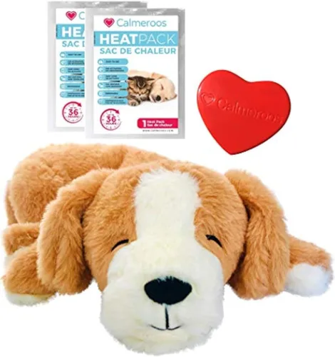 Miniatura 8 de Juguete de peluche con latido del corazón, juguetes calmantes para aliviar la ansiedad para cachorros y gatitos, latido del corazón en una felpa