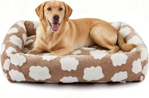 Miniatura 21 de JOEJOY Cama mediana para perros de tamaño mediano, cama ortopédica rectangular lavable para mascotas con funda de cremallera extraíble, bonita cama