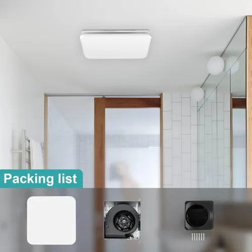 Miniatura 7 de JOEAONZ Extractor de Baño 110CFM con Diseño de Rejilla Oculta, Sistema de Ventilador de Ventilación de Techo Silencioso Ultra 1.0 Sones - Extractor