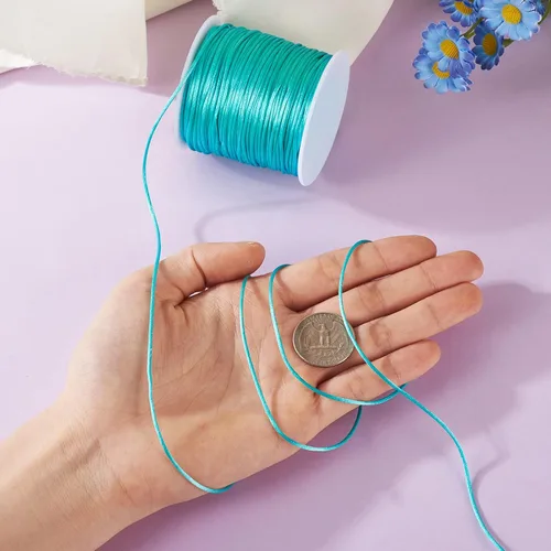 Miniatura 5 de Pandahall - Hilo de nailon para cuentas de 82 yardas, 0.039 pulgadas, trenzado de nailon trenzado, cordón de satén para anudar, trenzar y hacer