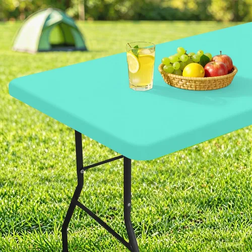 Miniatura 15 de homing Mantel cuadrado ajustable de poliéster impermeable, protector de mesa lavable para picnic, campamento, al aire libre (negro, 34 x 34 pulgadas)